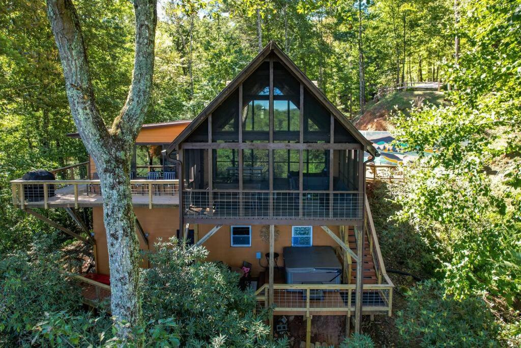 Treehouse Cabin With Mountain, River Views And Arcades Blue Ridge Exteriör bild